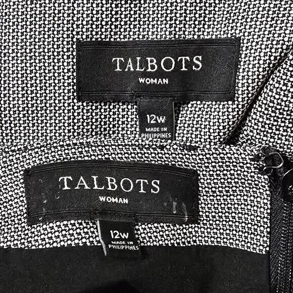 Talbots Gray Wool Blend Tweed Suit with Relaxed Fit Blazer and Tailored Skirt - Picture 9 of 11